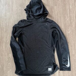 Nike hyper elite gray basketball hooded top sz S